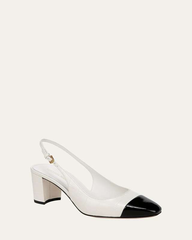 Cecile Cap-Toe Slingback Pumps